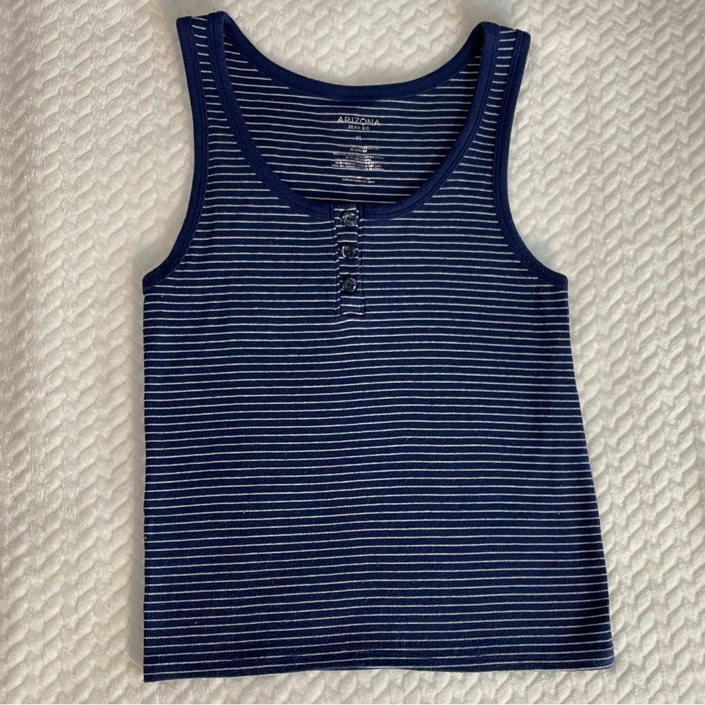 Arizona Jean Co Striped Blue Tank